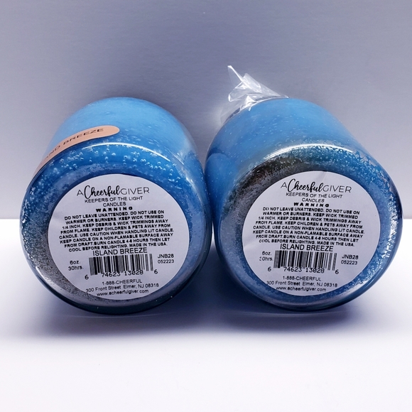 ISLAND BREEZE -A Cheerful Giver Baby Jar Single Wick Candle, 6 oz (2 pack) - Picture 3 of 8